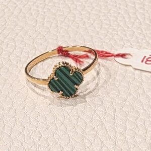 💚✨️18K Real Gold Green Clover Ring✨️💚